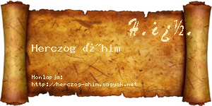 Herczog Áhim névjegykártya